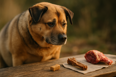 Low-Fat-Leckerlis für übergewichtige Hunde im Training