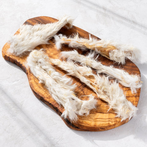 Kaninchenhaut-Stangen mit Fell (10 cm)